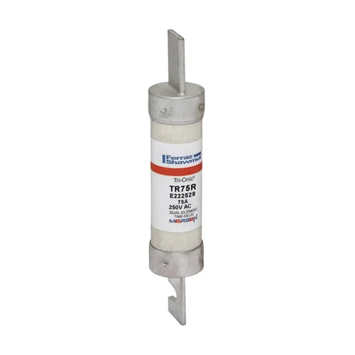 Mersen TR75R, TR-R 75A Class RK5 Time-Delay Fuse, 250VAC/DC, Blade