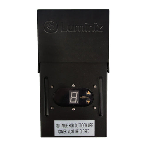 Luminiz TRF102300----C, Landscape Light Transformer, Outdoor Rated, 120Vac Input, 12Vac 300W Output, Integrated with Photocell and Timer
