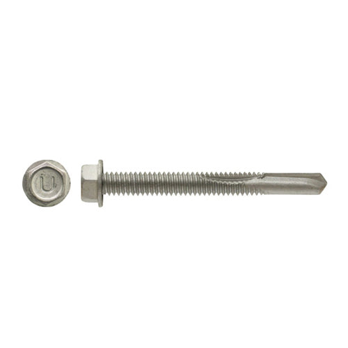 UCAN TRH 1410B5, U-Drills® Heavy Gauge, Hex Washer Head, Ruspro® Coated, Bulk Packs, 5 Point, 1/4-28 x 10″, 200 Packs