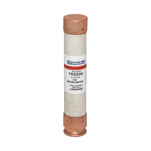 Mersen TRS50R, TRS-R Class RK5 Time-Delay Ferrule Fuse, 600VAC/300VDC, 50A