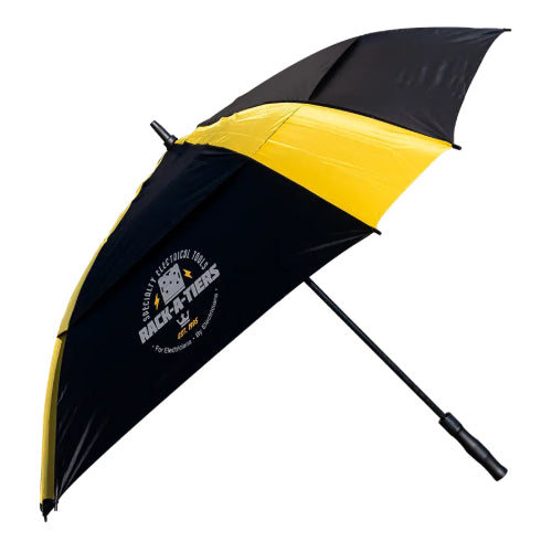 Rack-A-Tiers TSB143, Umbrella, Square 43", Black/Yellow w/Carrying Sleeve, Packaged