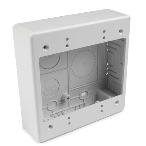 Hellermann Tyton TSRW-JBD, Dual Gang Junction Box, 1-1/2" Deep, 2-Piece, PVC, White, 1/bg