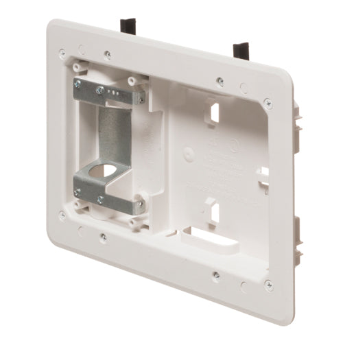 Arlington TVL508S, Low Profile 5x8" TV Box™ With a Steel Back Box For use With MC, AC and Flexible Metal Conduit, White