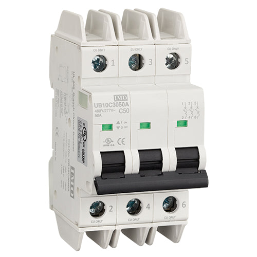 IMO UB10C3032A, UL 489 Miniature Circuit Breaker, 10kA Short Circuit Capacity, C Curve, 3 Pole, Rated Current 32A