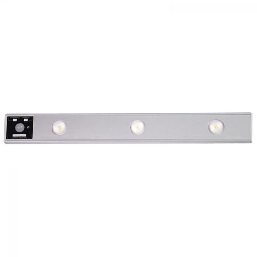 Litup UC1916SS-3CCT, 16'' Rechargeable Under Cabinet Motion Sensor Light, 3000/4000/5000K, Silver Finish with Adjustable Light Levels