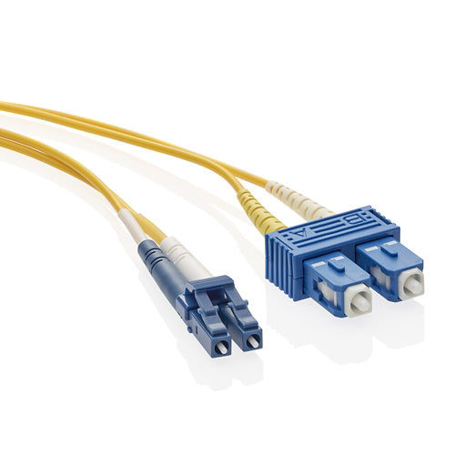 Leviton UPDCL-S10, Economy Fiber Optic Patch Cord, 9/125 um Single-Mode OS2, OFNR Duplex, SC-LC, 10 Meters