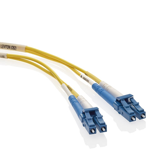 Leviton UPDLC-S10, Economy Fiber Optic Patch Cord, 9/125 um Single-Mode OS2, OFNR Duplex, LC-LC, 10 Meters