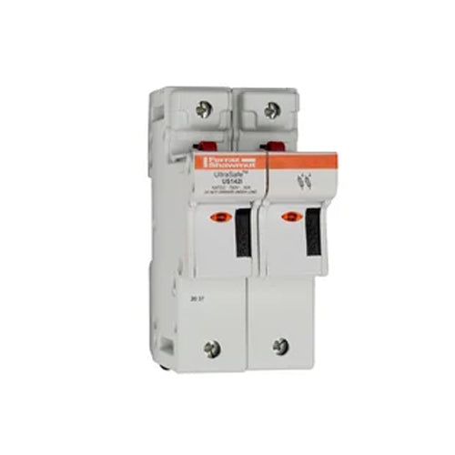 Mersen US142I, UltraSafe US14 Modular fuse-holder for 14x51 fuse links, 750VAC/DC, 2-Pole, 50A, with indicator