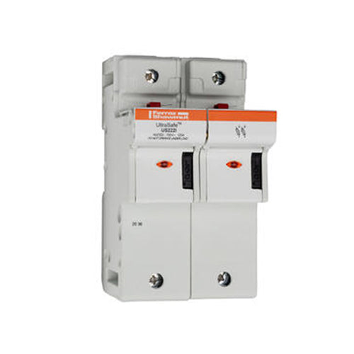 Mersen US222I, UltraSafe US22 Modular fuse-holder for 22x58 fuse links, 690VAC/DC, 2-Pole, 125A, with indicator