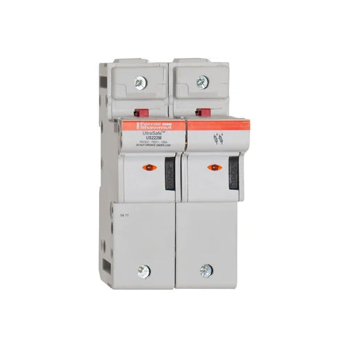 Mersen US222MI, UltraSafe US22 Modular fuse-holder for 22x58 fuse links, 690VAC/DC, 2-Pole, 125A, with Indicator and Auxiliary Microswitch