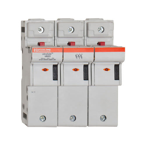 Mersen US223I, UltraSafe US22 Modular fuse-holder for 22x58 fuse links, 690VAC/DC, 3-Pole, 125A, with indicator