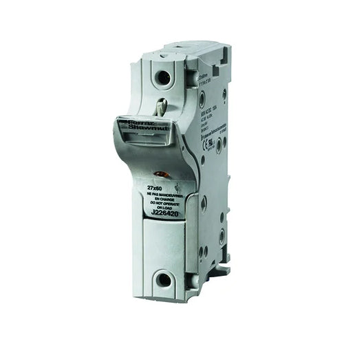 Mersen US272M2IRING, Ultrasafe US27 Modular fuse-holders for 27x60 fuse-links, 800VAC/DC, 2-Pole, 140A, With Auxiliary Microswitch, Indicator And Ring Lug Connection