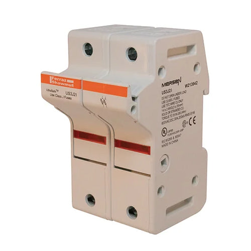 Mersen US3J2I, UltraSafe Class J Fuse Holders, 600VAC/DC, 30A, 2-Pole, With Indicator