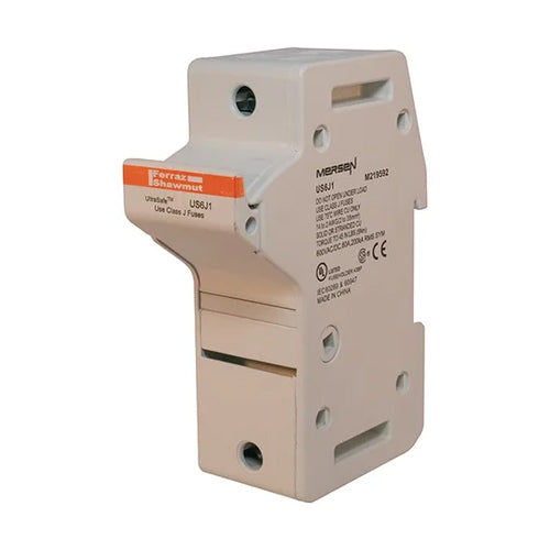 Mersen US6J1, UltraSafe Class J Fuse Holders, 600VAC/DC, 60A, 1-Pole, without Indicator