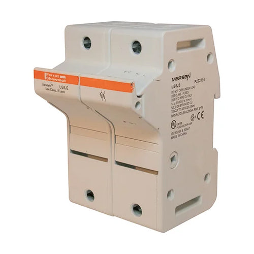 Mersen US6J2, UltraSafe Class J Fuse Holders, 600VAC/DC, 60A, 2-Pole, without Indicator