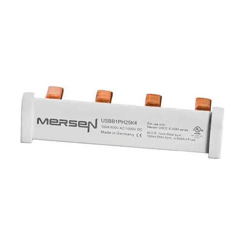 Mersen USBB1PH25K4, UltraSafe Bus Bar System, 1PH, 4 Poles, 600VAC/1000VDC