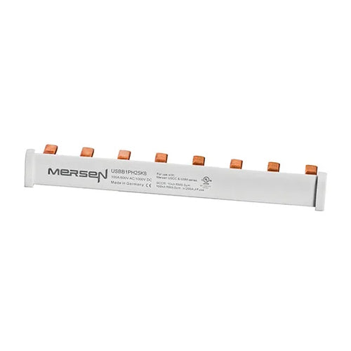 Mersen USBB1PH25K8, UltraSafe Bus Bar System, 1PH, 8 Poles, 600VAC/1000VDC