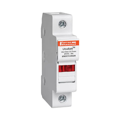Mersen USCC1I-DC24, UltraSafe USCC Class CC Fuse Holder, 24VDC, 30A, 1-Pole, with Indicator