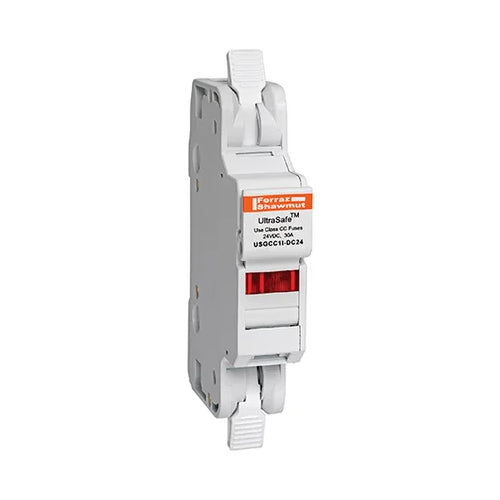 Mersen USGCC1I-DC24, UltraSafe USGCC Class CC Fuse Holder, 24VDC, 30A, 1-Pole, with Indicator
