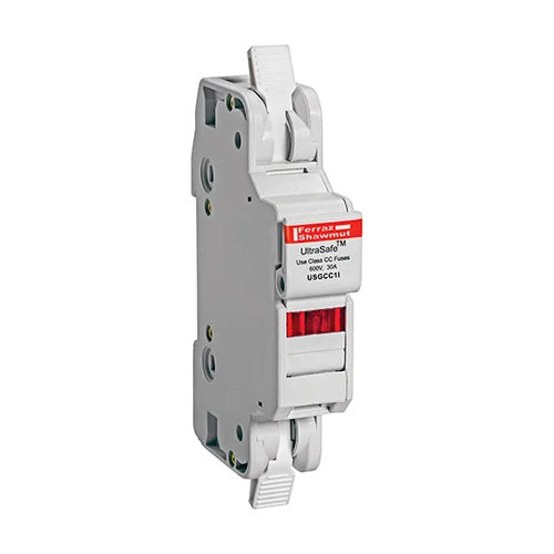 Mersen USGCC1I, UltraSafe USGCC Class CC Fuse Holder, 600VAC/DC, 30A, 1-Pole, with Indicator