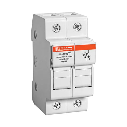 Mersen USM2, UltraSafe USM Midget Fuse Holder, 800VAC/1000VDC, 30A, 2-Pole, without Indicator