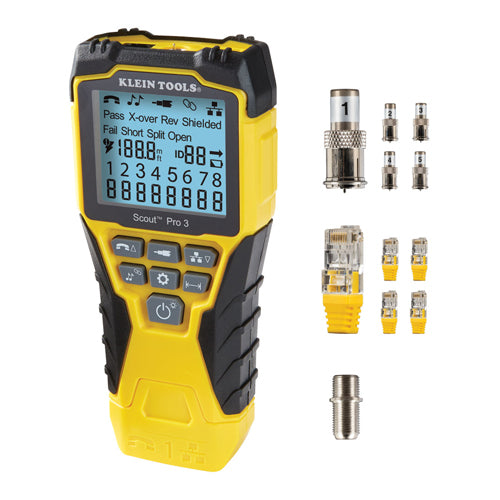 Klein Tools VDV501-851, Ethernet Cable Tester Kit with Scout® Pro 3 Tester, Remotes and Adapter