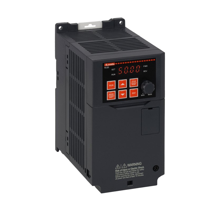 Lovato VLG30022A480, Variable Speed Drive, VLG3 Series (Three-Phase), Supply 380…480VAC 50/60Hz, Built-in EMC Suppressor, Cat. C3, 2.2kW
