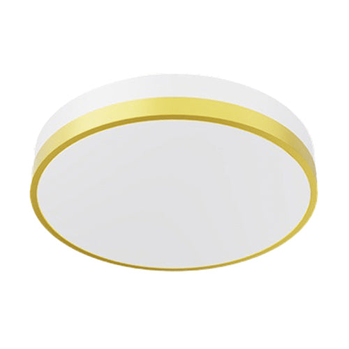 Votatec VO-DFB12W15-120-D-5Way/WH/BB, 12″ Decorative Flat Band Flush Mount, 5Way CCT & Power Adjustable, 15/13/11/9/7W, 120V, Dimmable, White/Brushed Brass