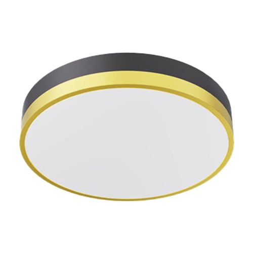 Votatec VO-DFB12W15-120-D-5Way/BK/BB, 12″ Decorative Flat Band Flush Mount, 5Way CCT & Power Adjustable, 15/13/11/9/7W, 120V, Dimmable, Black/Brushed Brass