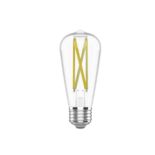 Votatec VO-FST17W6-26-40-D, ST17 Filament LED, 120V, 6W, 700 Lumens, 4000K Cool White, E26 Base, Dimmable, 5 Packs