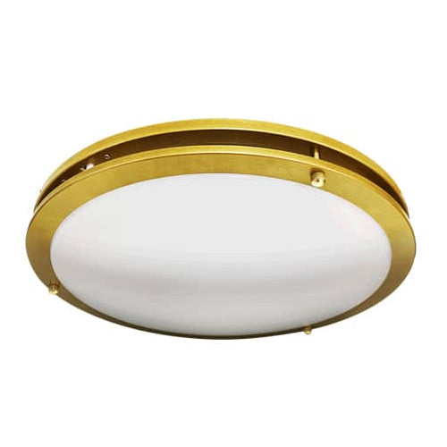 Votatec VO-RF12W15-120-D-3Way/BB, 12″ Round 2Ring Flush Mount, 3Way CCT Adjustable, 15W, 1200 Lumens, 3000/4000/5000K, 120V, Dimmable, Brushed Brass