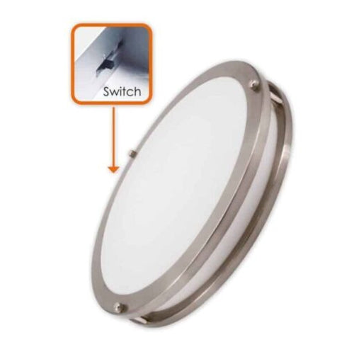 Votatec VO-RF18W38-120-D-5Way/SL, 18″ Round 2Ring Flush Mount, 5Way CCT & Power Adjustable, 38/34/30/26/22W, 1850-3170 Lumens, 120V, Dimmable, Silver