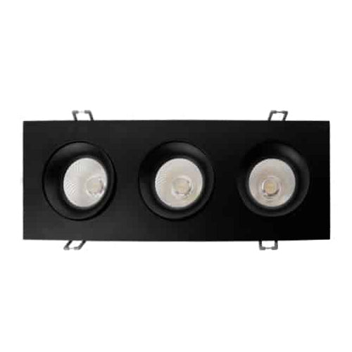 Votatec VO-SP3.5W36-120-D-5WAY-3H /BK, 3.5″ LED 3 Heads Regressed Gimbal Downlight, 5Way CCT Adjustable, 36W, 2400 Lumens, 120V, Dimmable, Black