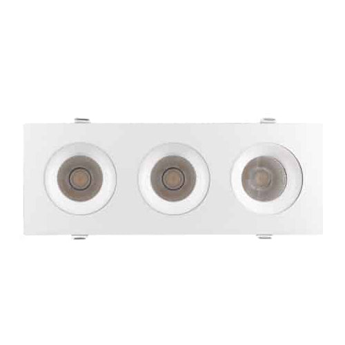 Votatec VO-SP3.5W36-120-D-5WAY-3H /WH, 3.5″ LED 3 Heads Regressed Gimbal Downlight, 5Way CCT Adjustable, 36W, 2400 Lumens, 120V, Dimmable, White