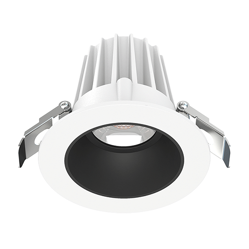 Lotus JXL-COB02-R09W-5CCT-WH-2RR-SM-BK, 2" Round White Recessed Economy LED, 120VAC, 9W, 5CCT, 560-690 Lumens, Smooth Black, 36° Beam Angle