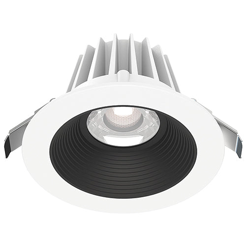 Lotus JXL-COB04-R15W-CCT-WH-4RR-BF-BK, 4" LED Round White Trim Recessed Economy, 15W, 120VAC, 3CCT, 1170-1290 Lumens, Baffle Black Reflector, Dimmable