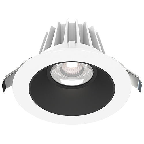 Lotus JXL-COB04-R15W-CCT-WH-4RR-SM-BK, 4" LED Round White Trim Recessed Economy, 15W, 120VAC, 3CCT, 1170-1290 Lumens, Smooth Black Reflector, Dimmable