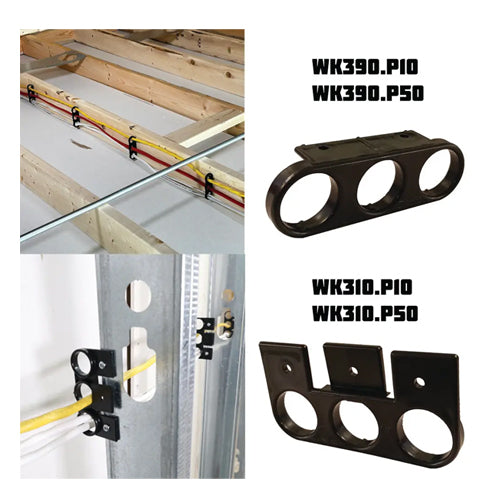 Rack-A-Tiers WK390.P10, Wire Knuckles, 3-Hole 90° Angle Wire Bracket, 10 Packs