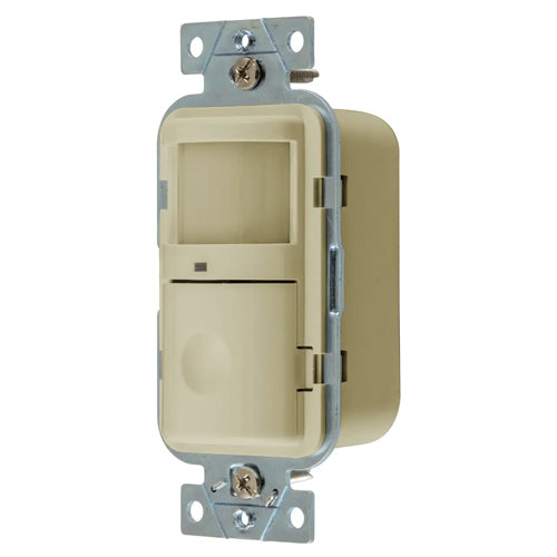 Hubbell WS1000I, Wall Switch Occupancy/Vacancy Sensor, Passive Infrared Technology, Single Circuit, 120V AC, Ivory