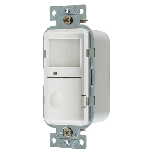 Hubbell WS1001W, Wall Switch Vacancy Sensor, Passive Infrared Technology, Single Circuit, 120V AC, White