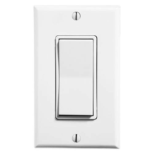 Leviton WSS0S-S9W, LevNet RF Wireless Decora Remote Switch, Single Rocker, Self Powered, 902 MHz EnOcean Protocol, White