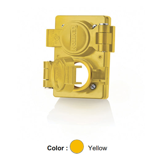 Leviton WTCVD, Wetguard Watertight Replacment Cover and Gasket for Duplex Outlets Only, Yellow