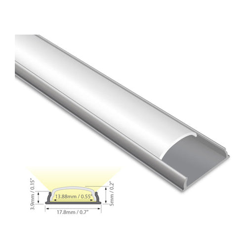 ORTECH YD-1806-2m, LED Strip Light Channel with 13mm width, aluminum back & plastic cover 2 meters