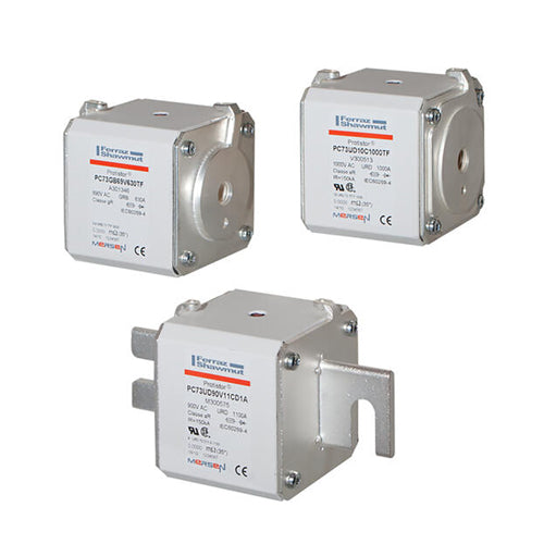 Mersen Z301966, Square Body High-Speed Fuse, Fast Acting, Size 73 aR, 1100/1200VAC, 800A, With Striker Plain Blades