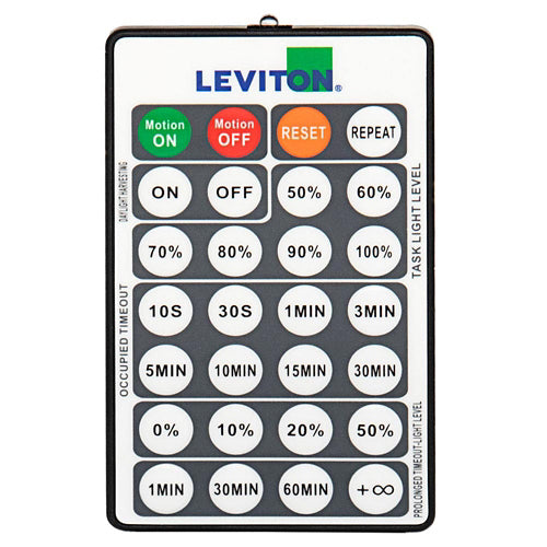 Leviton ZLS0R-RA1, Optional Solo Sensor IR Remote to be used with ZLS05-ILW only