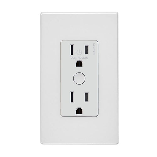Leviton ZW15R-1BW, Decora Smart 15A Tamper Resistant Outlet with Z-Wave Plus Technology, 600W LED/CFL, 1500W Incandescent, 15A Fluorescent, 3/4 HP Motor, White