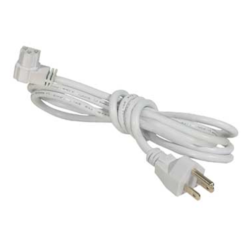 Liteline ALFT60904-WH-3, 6-foot 90° Grounded Power cord, Right Connection, 3-Wire System, White