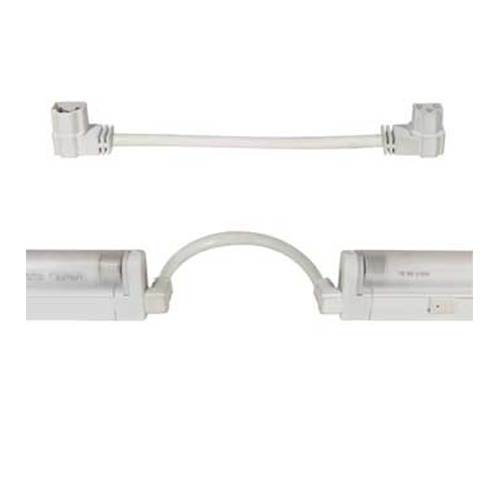 Liteline ALFT901-WH-3, 6 inch Flexible 3-Wire Cord with 90-Degree Connector, White, Left Connection