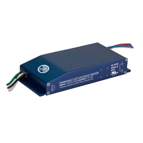 Magnitude E60R12DC, Constant Voltage Compact Dimmable LED Driver, 60W, 12VDC, Dry and Wet Location Rated, Input 120VAC, Class 2