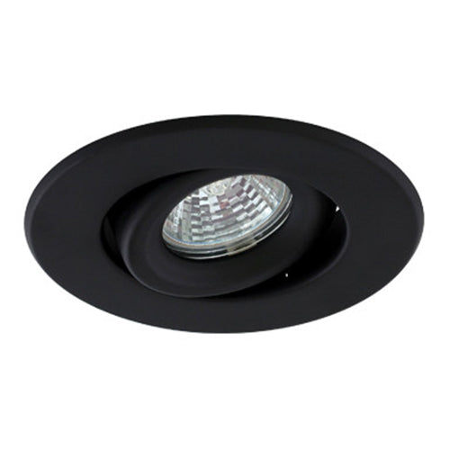 Liteline RTM418T-BK, 4″ Tilting Round Rear Load Black Gimbal Trim, 12V and 120V